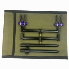 2 ROD BUZZ BAR SET BLACK 2 20-30CM BANK STICKS 2 20CM BARS CARP FISHING + RESTS