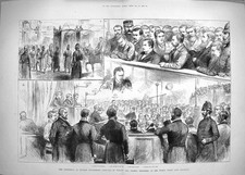 Original Old Antique Print