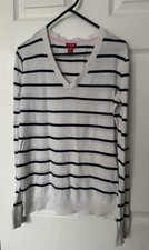 White Navy Stripe Jumper Size