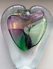 Stunning Graziella Cavalli Heart Shaped Glass Paperweight