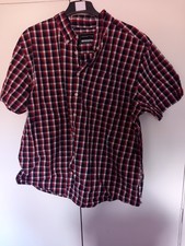 New Debenhams Red Herring XXL Cotton Short Sleeve Shirt Red/blue Check design