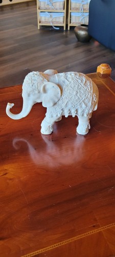 Elephant figurine marble look - figurine,