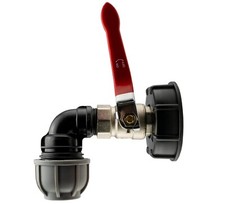 IBC water tank s60x6 2" outlet cap+full flow lever valve+20mm mdpe elbow