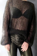 Black Kid Mohair Knitted