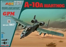 Card Paper Cut Out Model Kit Fighter Plane A-10A Warthog GPM Scale 1:33