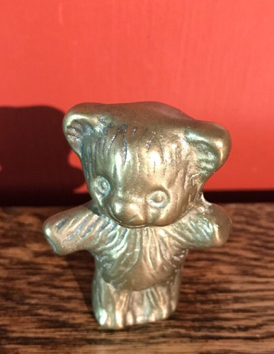 Brass vintage teddy bear - brass,