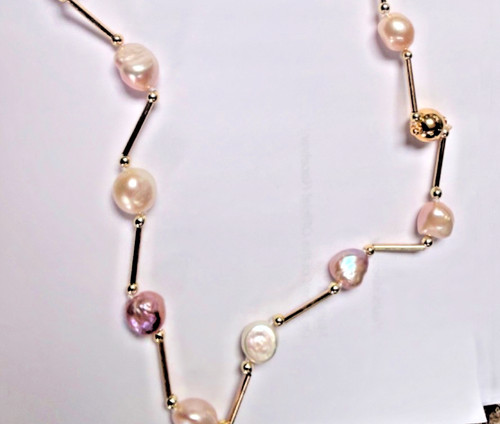 Baroque pearl necklace - pearl,