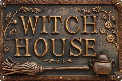 Vintage witch house tin - vintage,