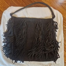 Black real suede tassel - suede,