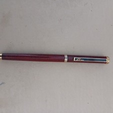 Vintage L'Plume Red Marble Agate Effect Fountain Pen Schmidt Nib