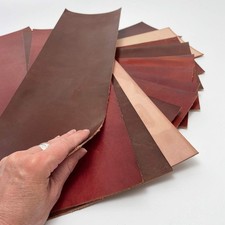 2 KG Bundle of Genuine Goat Leather Covers-Mixture of Sizes and Colours - Scraps