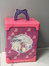 Barbie Vintage Deluxe Doll Trunk 1991 Carry Case Wardrobe Girl Retro Pink Mattel