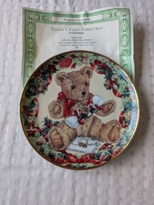 TEDDY'S FIRST CHRISTMAS Teddy Bear Plate Franklin Mint Sarah Bengry W/ COA