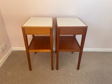 Pair Vintage Remploy bedside table, mid century