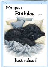 Briard Dog Birthday Card (4"x