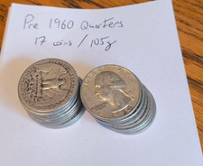 Pre 1964 USA Silver Liberty Quarters 105g/17 Coins