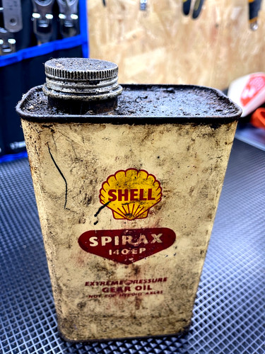 Shell spirax oil tin - shell,