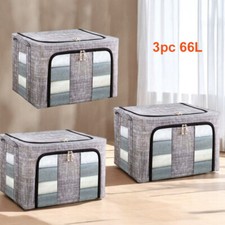 3X 66L Folding Storage Box