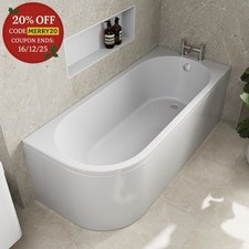 J Shaped Shower Bath Right