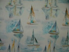 4.7 Metres Voyage Maison Marine Sail Boat Blue Fabric Upholstery Cushion Curtain