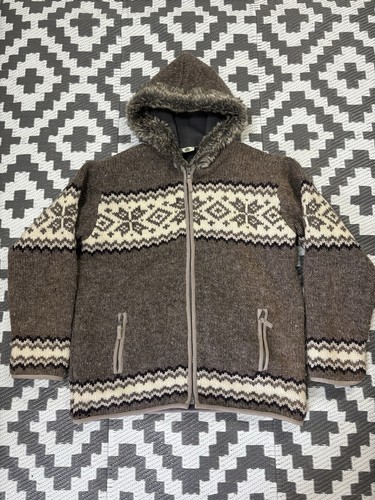 Pachamama wool zip hooded - up,