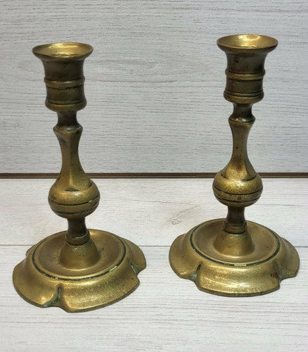 Pair antique vintage brass - vintage,