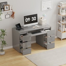 Full High Gloss Dressing Table 6 Drawers Vanity Makeup/Computer Table Desk