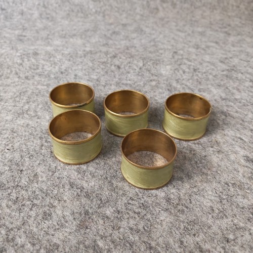 Brass green enamel napkin - brass, &