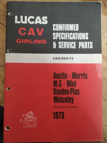 Lucas spares parts list - 9.7,