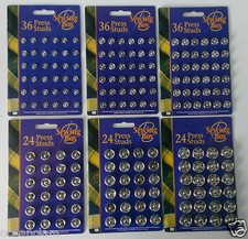 Silver Metal Press Studs Snap Fasteners small large Sewing Clothing titch twitch