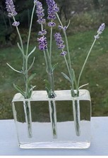 Vintage glass block vase