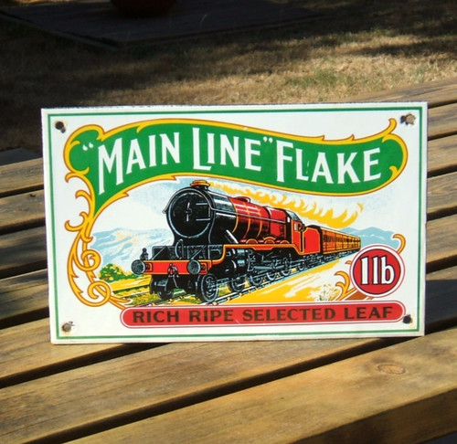 Enamel sign main line flake - flake,