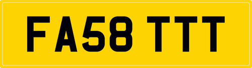 Fast number plate fa58 ttt - fast,