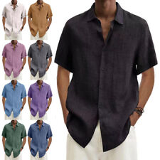 Mens Short Sleeve Linen Shirt