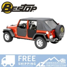 Bestop Rear Soft Half Doors ( Black Diamond ) For 07-18 Jeep Wrangler JK 4 Door
