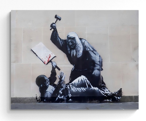 Banksy judge hitting - banksy, a