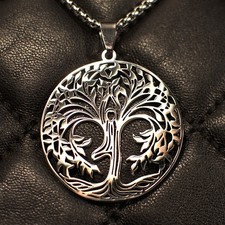 Celtic Tree of Life Necklace - Stainless Steel - Yggdrasil – Crann Bethadh