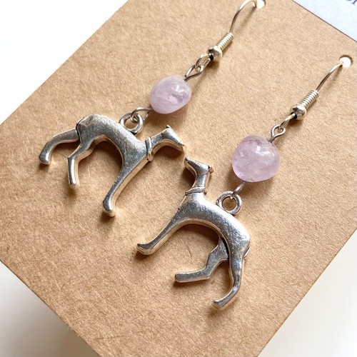 Greyhound whippet earrings - earrings, |