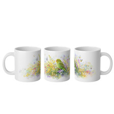 Budgie Bird Mug Watercolor Cup