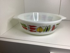 JAJ Pyrex Casserole Serving Dish Base Only Harvest Design 1961-1967 Vintage