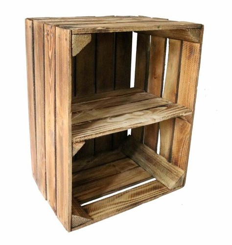 Large wooden burnt - burnt, crate