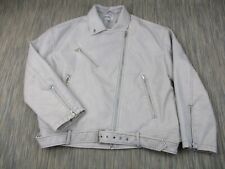 Rita Ora Faux Leather Jacket Woman Large Biker Blue 100% Polyester Primark