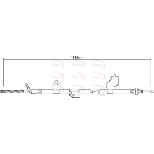 Apec handbrake cable right - handbrake,