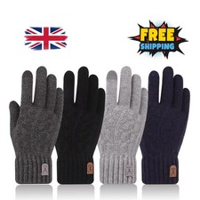Winter Warm Knitted Touch Screen Gloves Men’s Thick Wool Cashmere Gloves