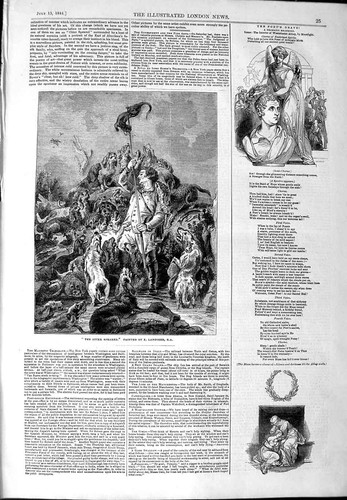 Original old antique print - old,