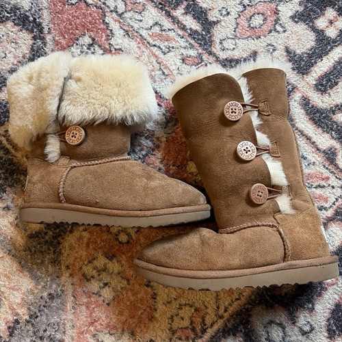 Ugg kids bailey suede button - suede,