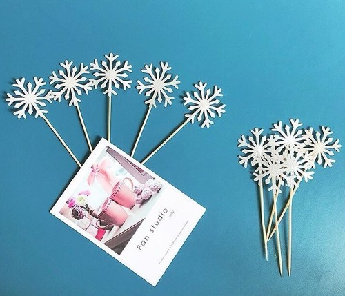Snowflake silver glitter - 10, pc