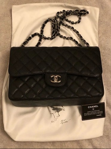 Chanel black caviar large - black,
