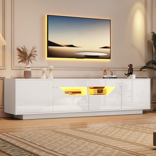 White stand with led - tv,