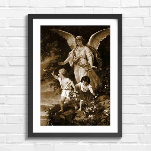 Graceful angel guiding - graceful, cherubs